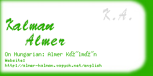 kalman almer business card